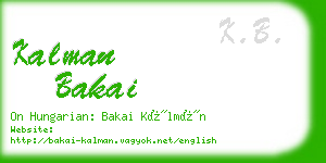 kalman bakai business card